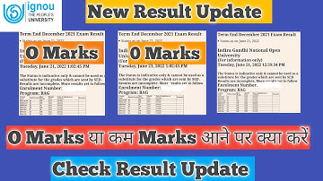 IGNOU results update 2022 December 2021 Result update IGNOU Exam in 0 Marks ignou evaluation results