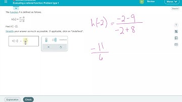 Evaluating a rational function: Problem type 1