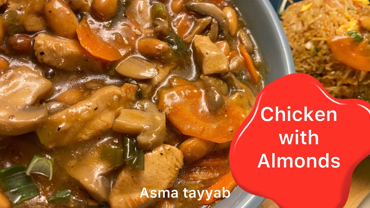 Chicken with Almonds gravy Chinese chicken and almond curry recipe
