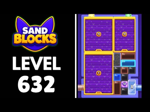 【Sand Blocks: Drop Puzzle】レベル632攻略！砂の崩落誘導とライン消去手順