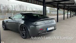 Aston Martin V8 Vantage at Kinnekulle Ring - Shock absorber tuning!