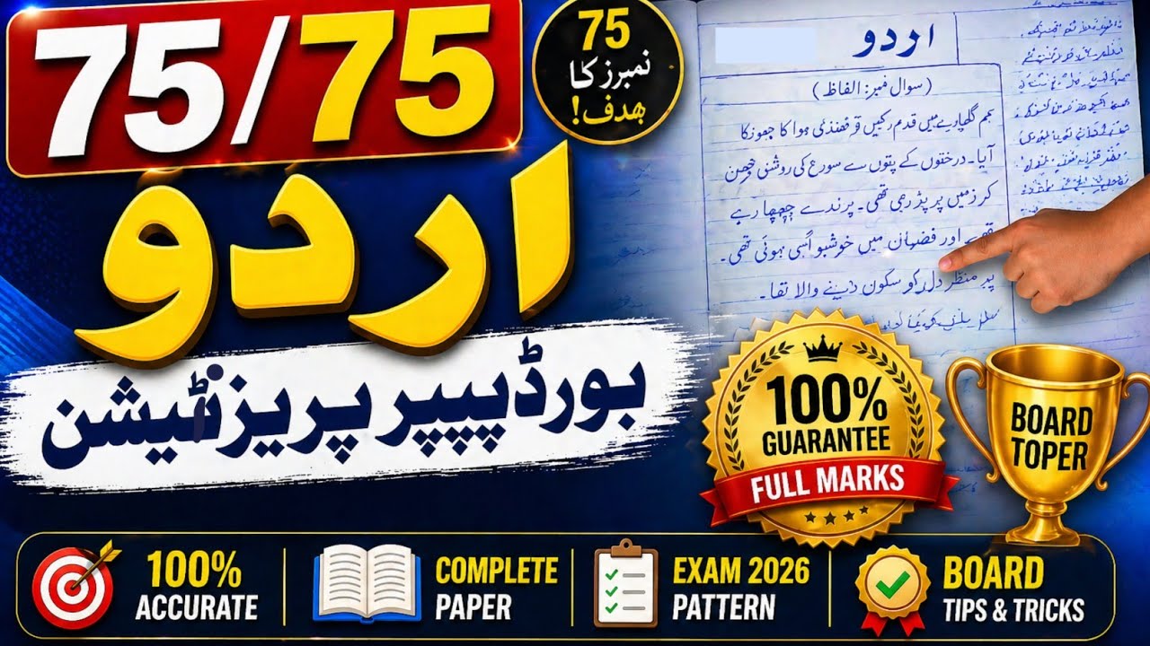 Complete Paper Presentation 9th Urdu Board Exam 2026 | How to Attempt 9 ...