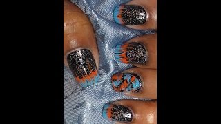 Galaxy Fire Nail Art @MsCharliesNails