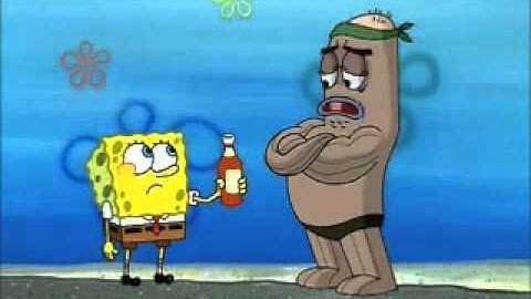 Spongebob and the ketchup bottle