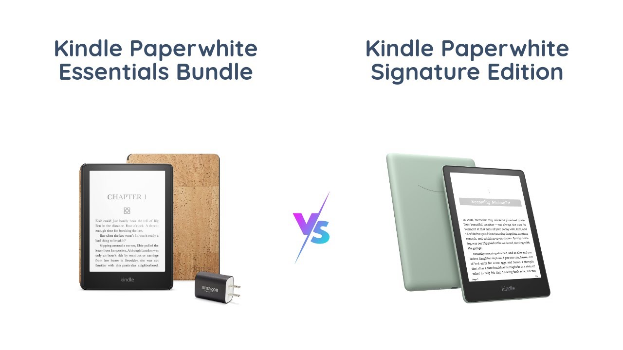 Kindle Paperwhite Signature Edition Essentials Bundle including Kindle  Paperwhite Signature Edition - Wifi, Without Ads,  Cork Cover, and  Wireless charging dock