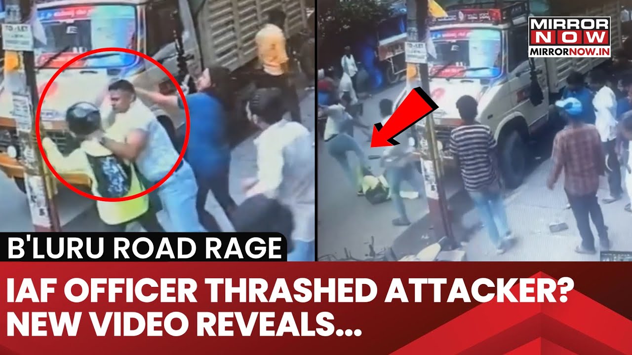 Bengaluru Road Rage: IAF Officer Thrashed Attacker? New CCTV Video Reveals Grilling Details | Watch