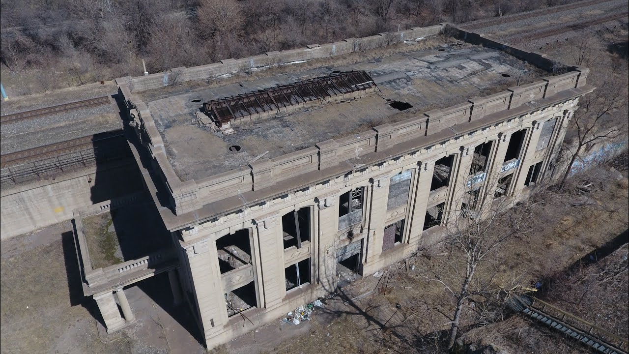 Drone View Of Abandoned Gary Union Station March 2017 Gary, Indiana