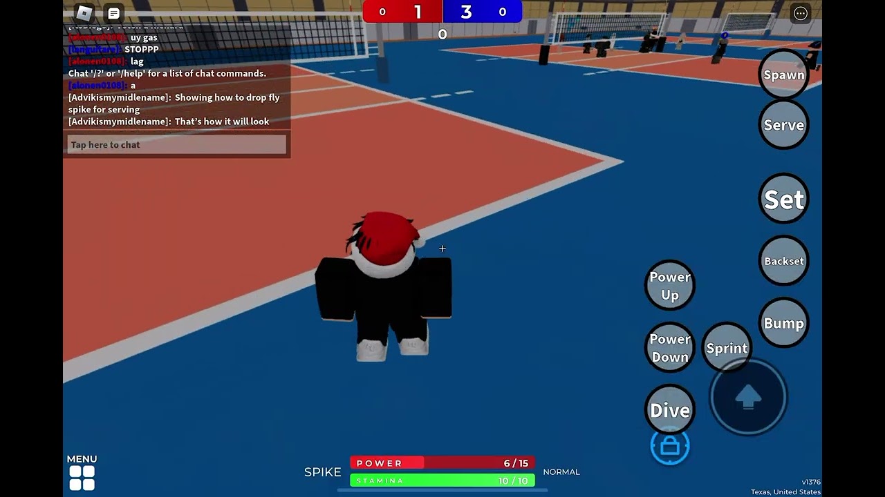 Showing How To Jump Spike Serve In Roblox Volley Ball 4 2 For Mobile 