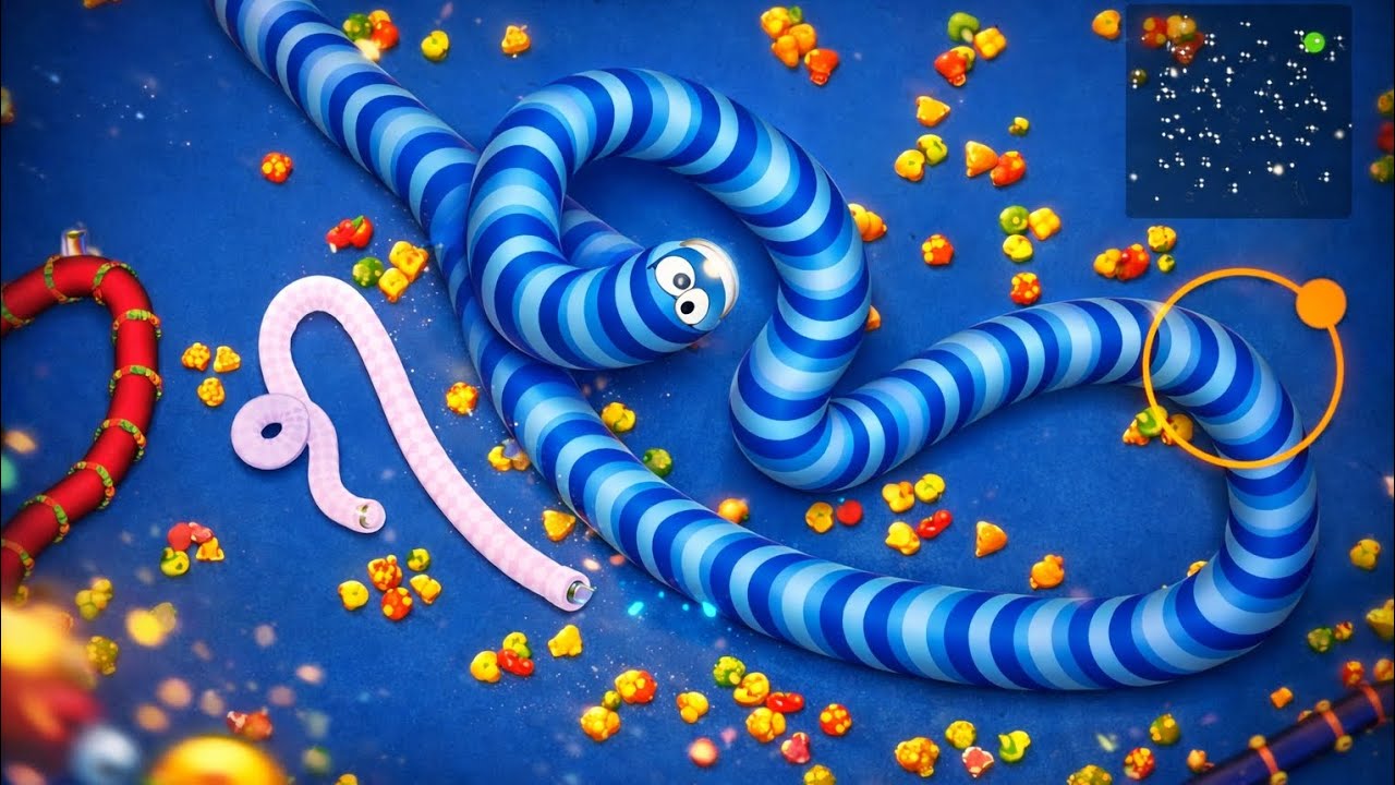 Hungry blue worm Kill so many worms 🪱