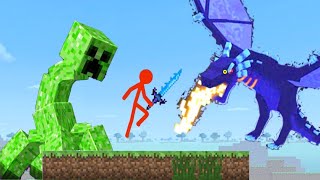 マインクラフトvs棒人間ゲームでエンダードラゴンを倒そう【 Stickman vs Craftman 】 screenshot 1