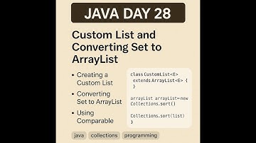 Java Day 28 | Custom List, Convert Set to ArrayList & How Comparable Works