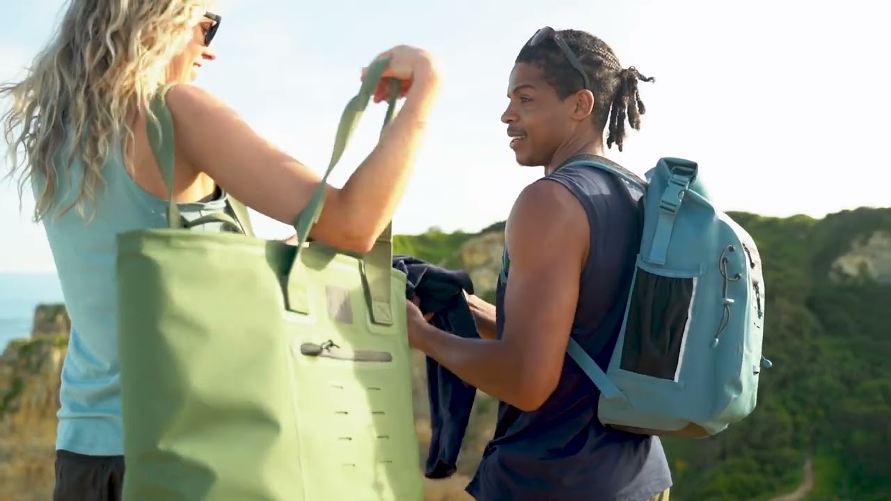 Red Waterproof Tote Bag Product Video