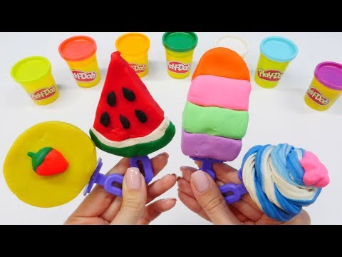 Play Doh oyun hamurundan dondurma yapalım. Eğlenceli video.