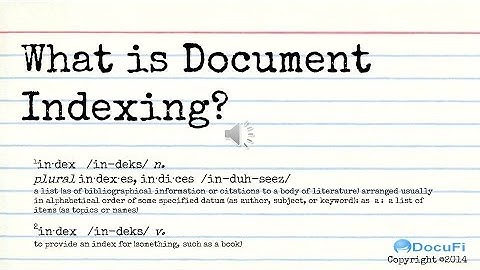 A Tutorial for Intelligent Data capture, What is document indexing?