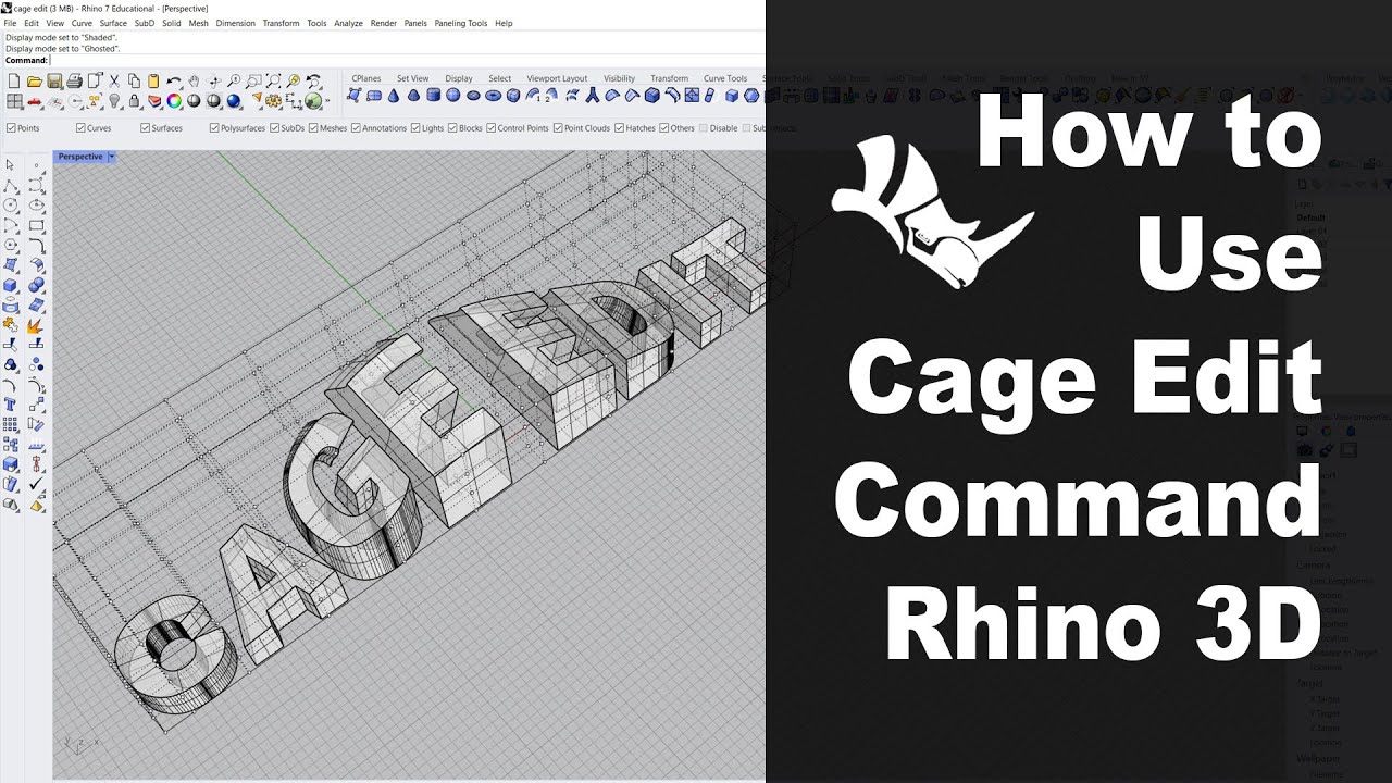 How to Use "Cage Edit" Command in Rhino 3D Software 320 YouTube