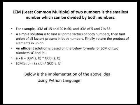 Program to Find LCM of two Numbers using Python Programming Language ...