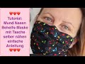 Face Mask DIY, Behelfs- Mundschutz selber nähen einfache Anleitung/ Filtertasche Draht  #MaskeZeigen