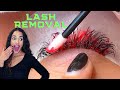 Eyelash Extensions Removal *ODDLY SATISFYING* Stacy Lash Products