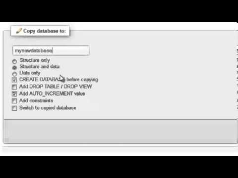 How to copy a database in phpMyAdmin
