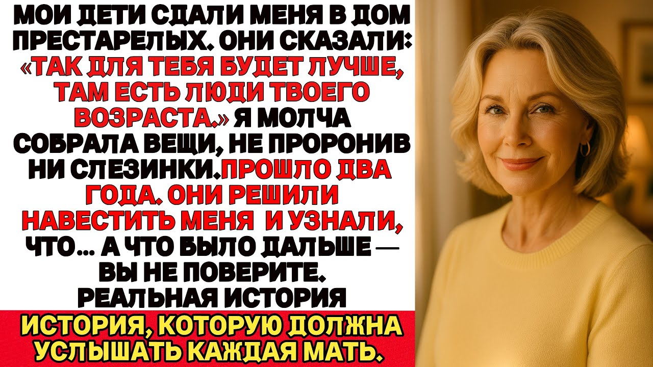 Я ПЛАКАЛА, ЧИТАЯ! Дети сдали меня в дом престарелых,но через два года узнали, что…