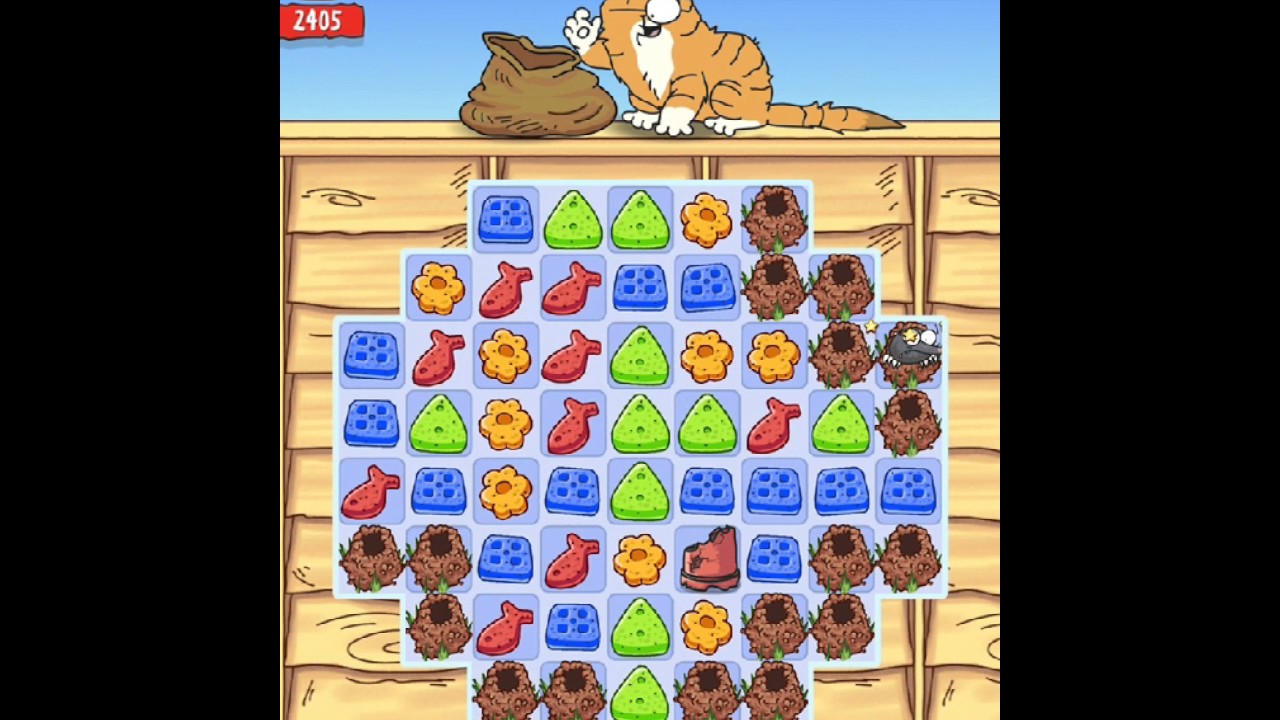 Simons Cat - Crunch Time - Level 68 - No Boosters (by match3news.com)