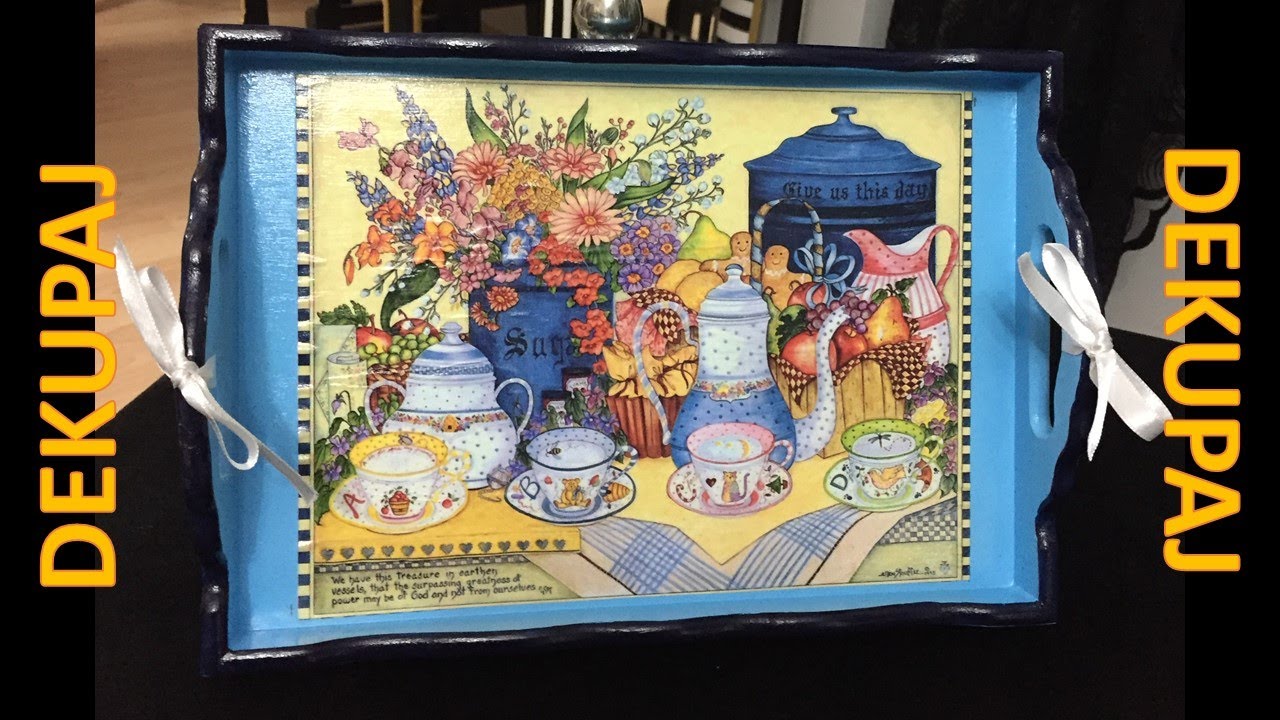 AHŞAP BOYAMA TEPSİ DEKUPAJ TEKNİĞİ...