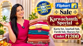 💛 Flipkart Big Billion Days ❤️ Karwachauth Special Kurta Sets, Anarkali, Farshi & Sharara Set Haul