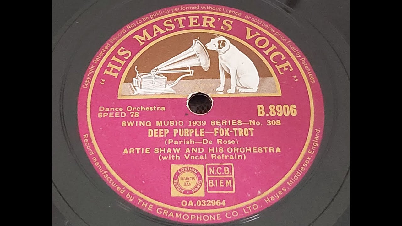 在 YouTube 上观看 Artie Shaw 'Deep Purple' 1939 78 rpm 在 YouTube 上观看 Artie Shaw 'Deep Purple' 1939 78 rpm