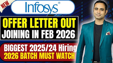 Infosys Offer Letter Released | Joining in Feb 2026 | Batch 2026 Must Watch | Biggest 2025/24 hiring