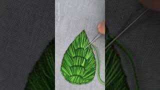 Leaf design embroidery shorts #embroideryforbeginners