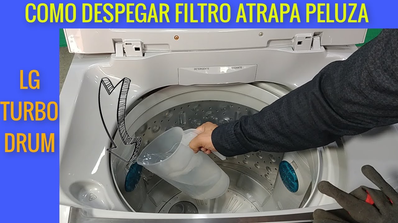 Dislocación pestaña aventuras Como despegar los Filtros de la lavadora lg turbo drum - YouTube