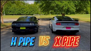 X Pipe (White Mustang) VS H Pipe (Black Mustang) Sound Comparison