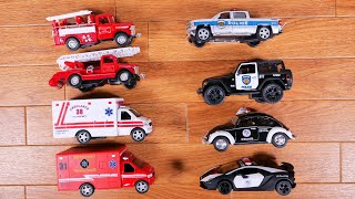 Emergency Vehicles Die cast car Collection Being Reviewed on the Floor Drive Test &amp; Dispatched