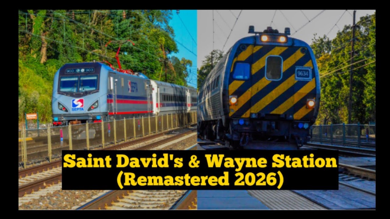 Amtrak Keystone Trains & Septa Push Pulls At Saint Davids & Wayne (FHD 60FPS) 9-19-2019