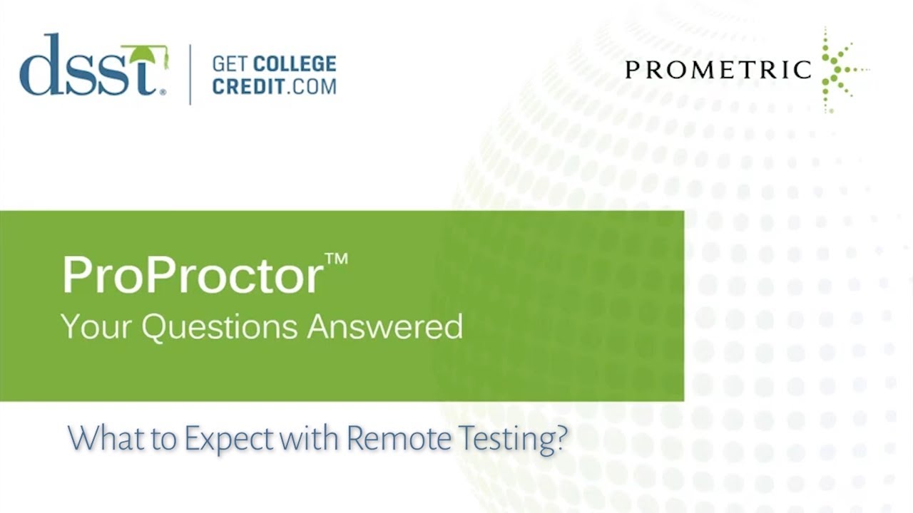 DSST Remote Testing Expectations Part 1 - YouTube