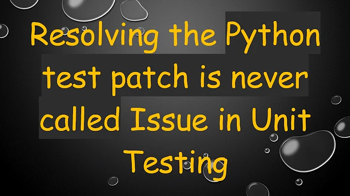 Resolving the Python test patch is never called Issue in Unit Testing