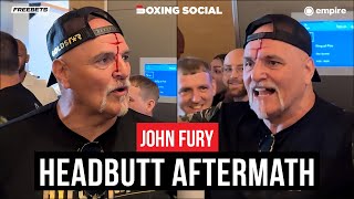 F**KING CHAOS! JOHN FURY COVERED IN BLOOD AFTER HEADBUTTING USYK'S TEAM