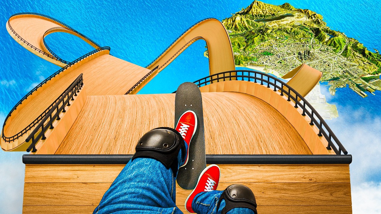 Skating down the biggest ramp in GTA 5