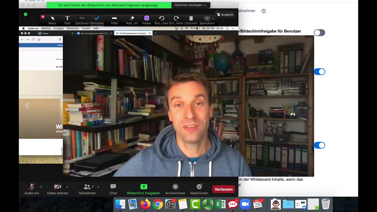 Zoom Annotationen für TeilnehmerInnen freigeben