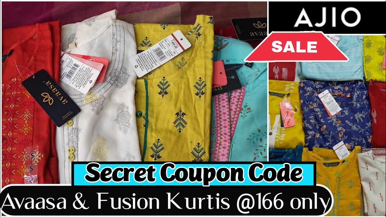 How to purchase avaasa branded kurtis for 150Rs||Ajio Summer Sale||Relaince  Trends latest offers - YouTube