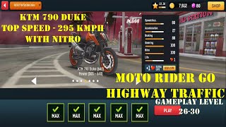 MOTO RIDER GO HIGHWAY TRAFFIC GAME PLAY #5 | STORY MODE LEVEL 26 - 30 | KTM DUKE 760 WITH 295 KMPH screenshot 3