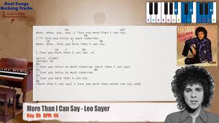 Video thumbnail of "🎹 More Than I Can Say - Leo Sayer Piano Backing Track with chords and lyrics"