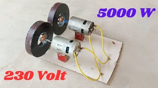 Two DC Motors Magnet 230 Volt Free Energy Generator at home Amazing New Idea