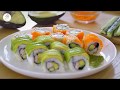 酪梨捲壽司｜ Avocado sushi （California Roll)｜カリフォルニアロール｜怎麼捲壽司｜4K [Eng Sub]