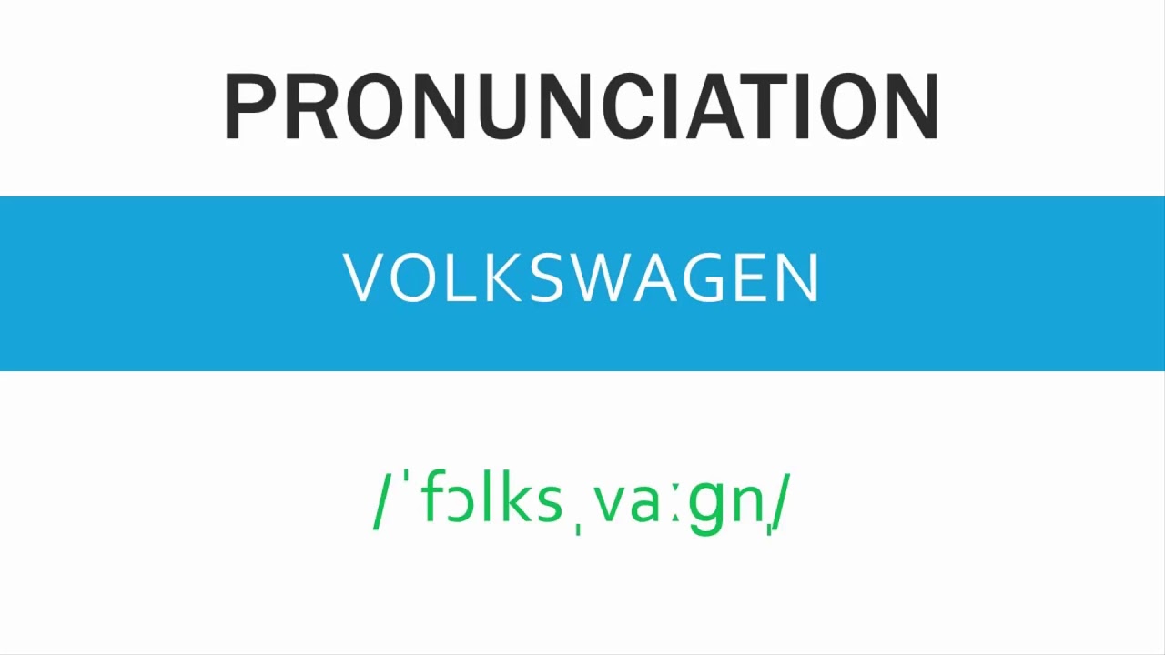 How to pronounce Volkswagen Speak Right YouTube