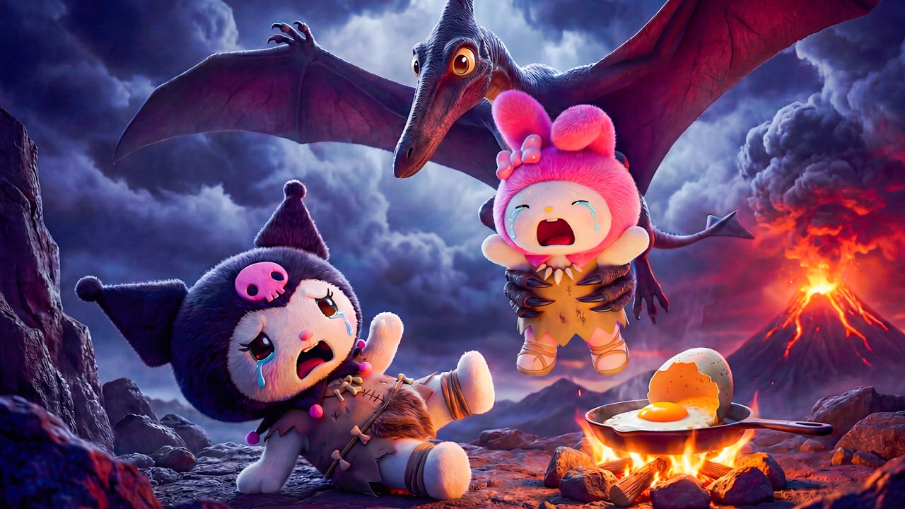 Melody Gets Taken by a Dinosaur 😱 — Kuromi Fixes Her Mistake for Their Friendship ❤️🌸