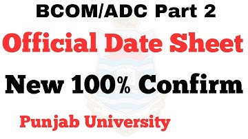 BCOM/ADC Part 2 Official Date Sheet 2023 PU