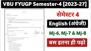 VBU FYUGP सेमेस्टर 4 Major English Syllabus 2023-27 || Mj-6, Mj-7, & Mj-8 English Syllabus