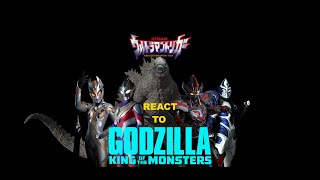 Ultraman Trigger and Giants of Darkness react to Godzilla vs King Ghidorah part 1 fixed (Reloaded)