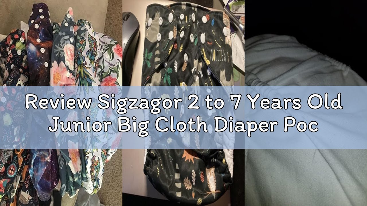 Review Sigzagor 2 to 7 Years Old Junior Big Cloth Diaper Pocket Reusable Washable Baby Toddler (Dot
